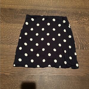 Reformation Polka Dot Black and White Skirt